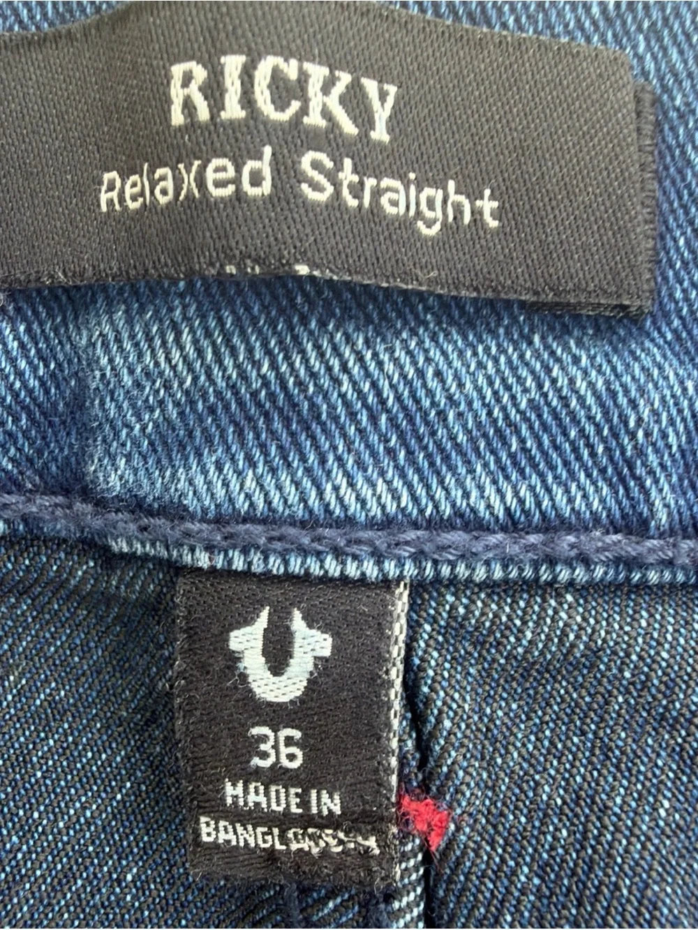 $164 True Religion Men’s Ricky SN Flap Straight Denim Jeans Size 36 X 32 NWT